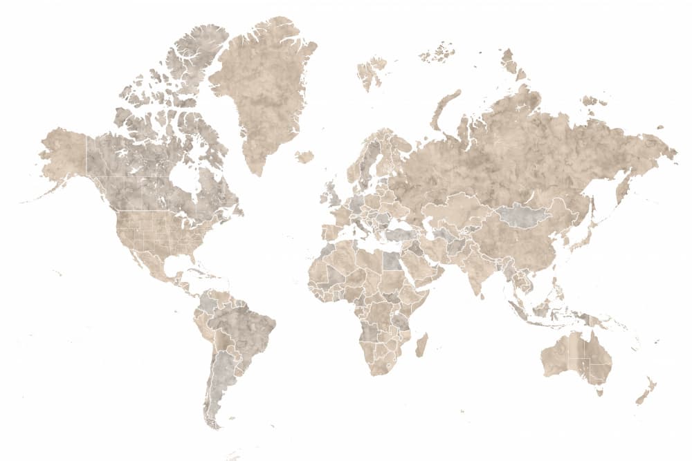 Vintage World Map by Rosana Laiz Blursbyai — canvas wall art