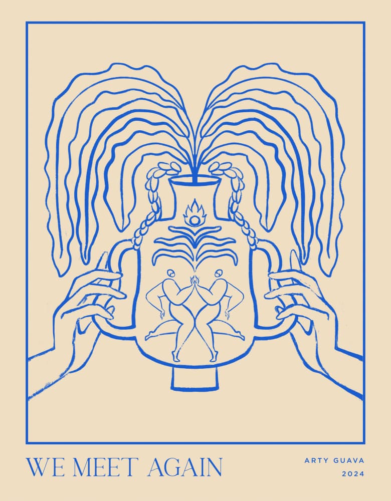 Vessel Collection : We Meet Again (LineArt) by Arty Guava — canvas wall art