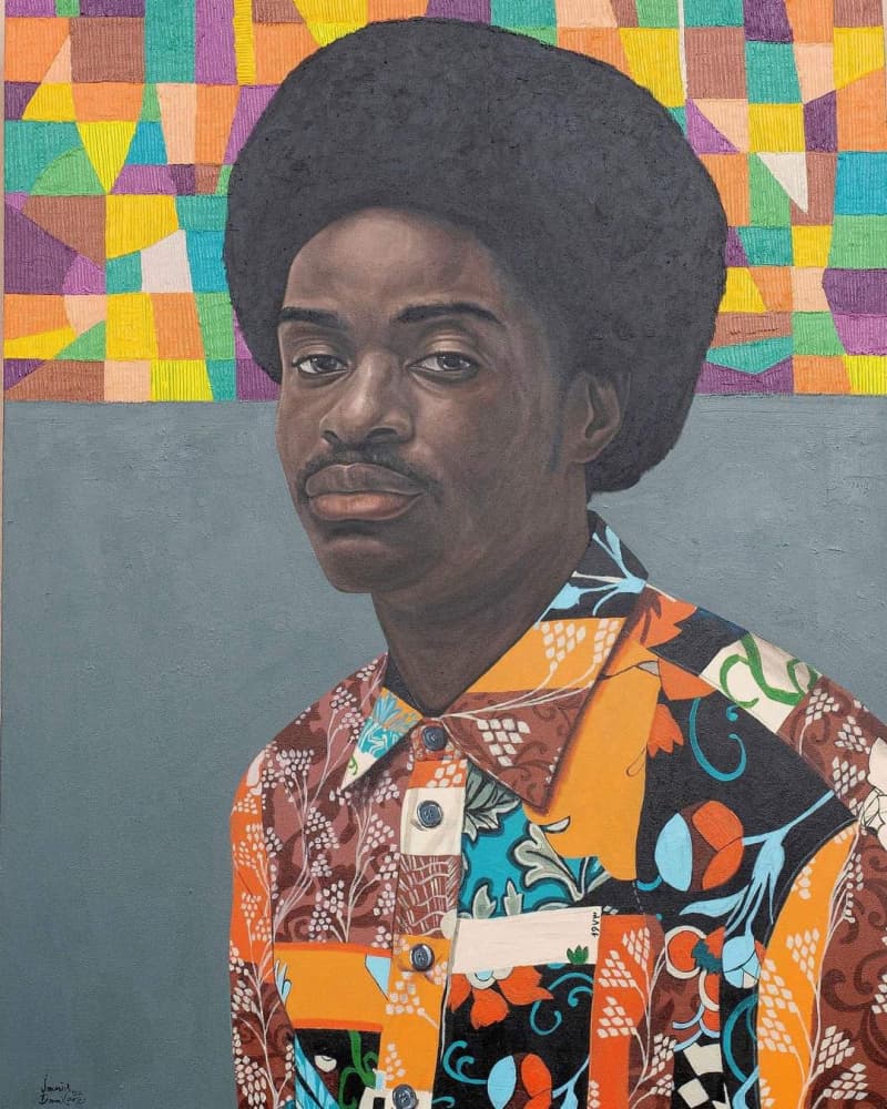 Vibrant Afro Portrait by Damilare Jamiu — canvas wall art