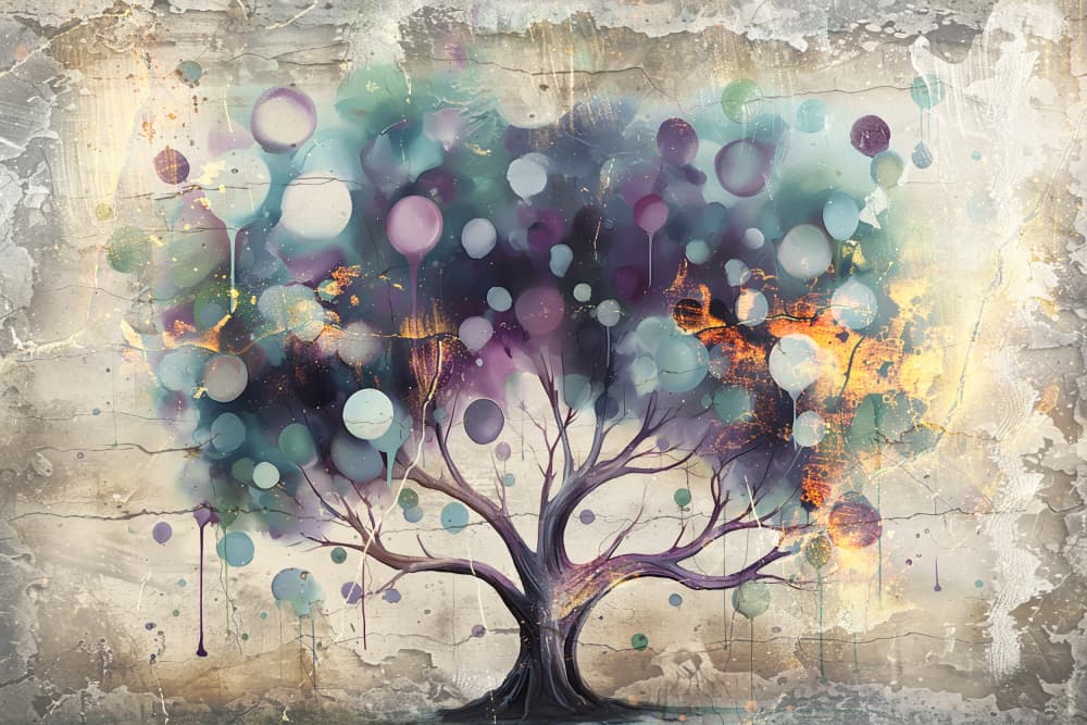 Vibrant Whimsical Tree by Rafal Kulik — canvas wall art