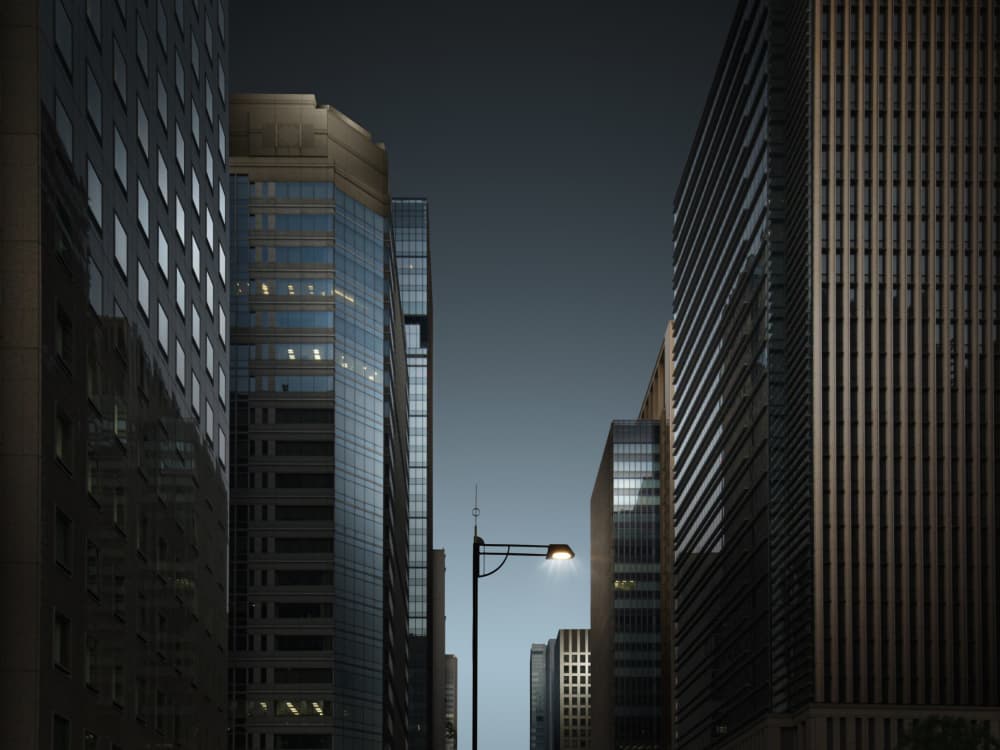 Urban Evening Light by Shuchuan Liu — canvas wall art