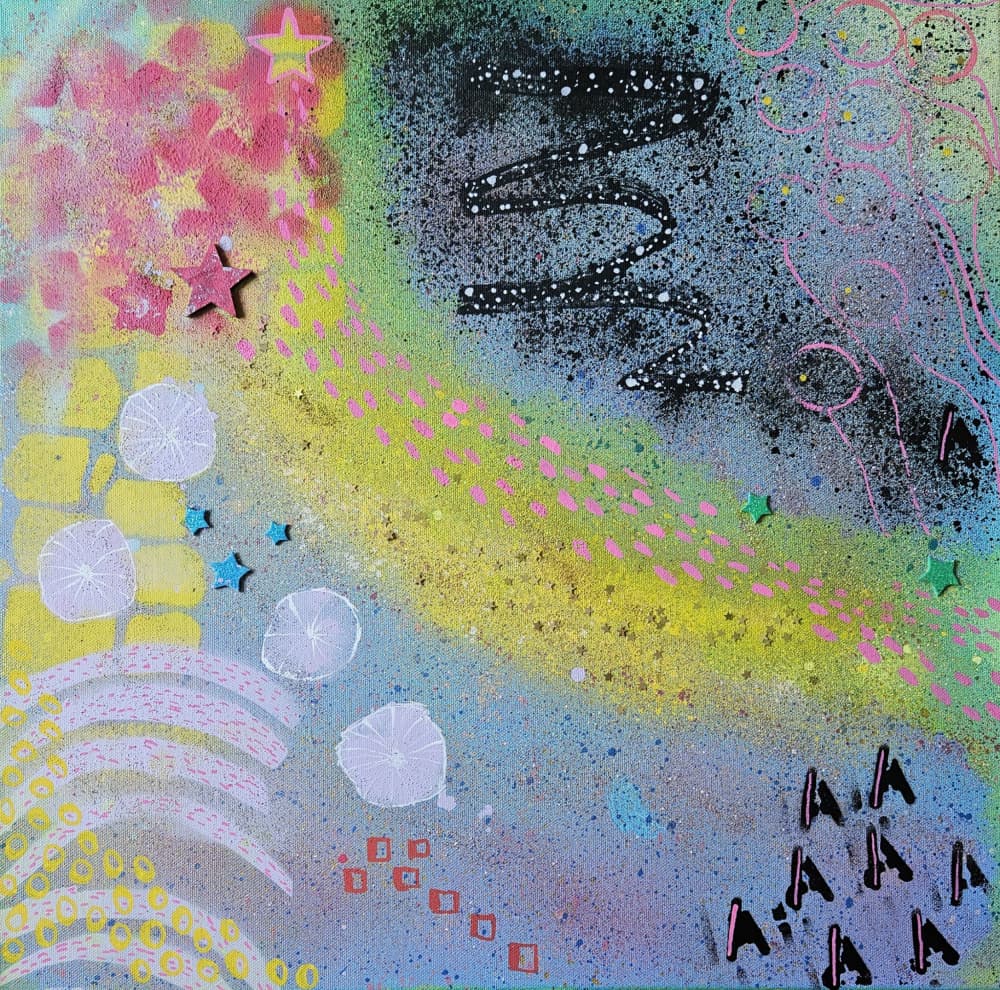 Vibrant Abstract Stars by Olea Huuska — canvas wall art