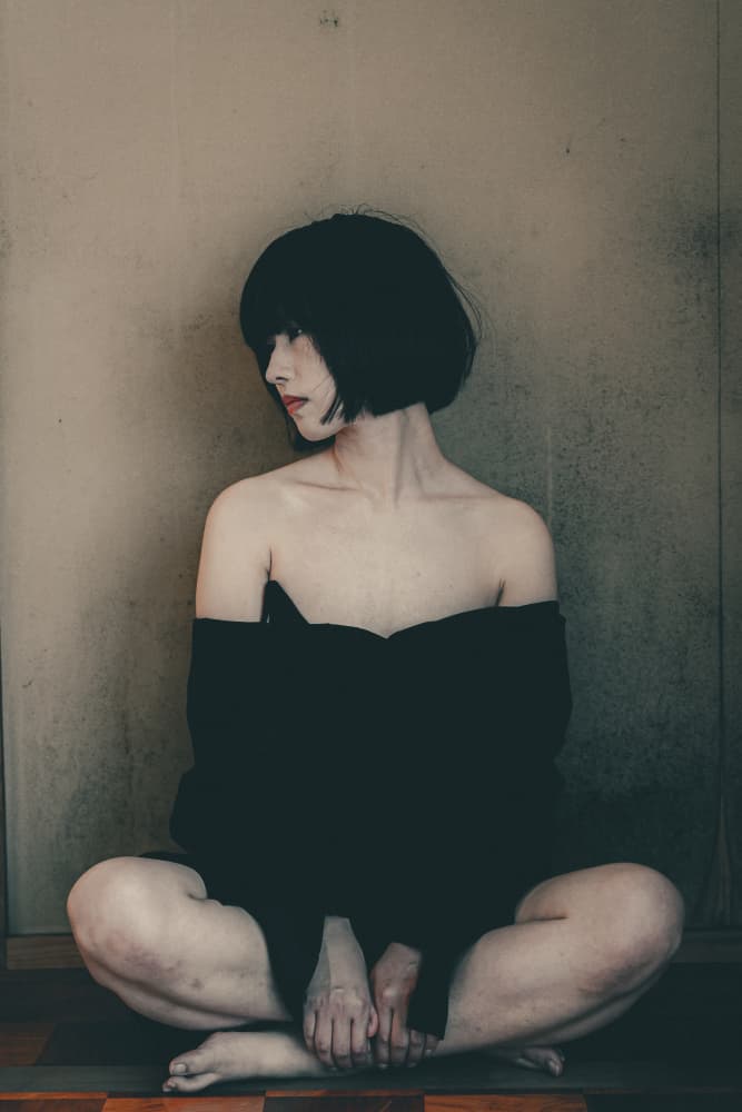 Pensive Woman Sitting by Kurosaki Sangan — canvas wall art