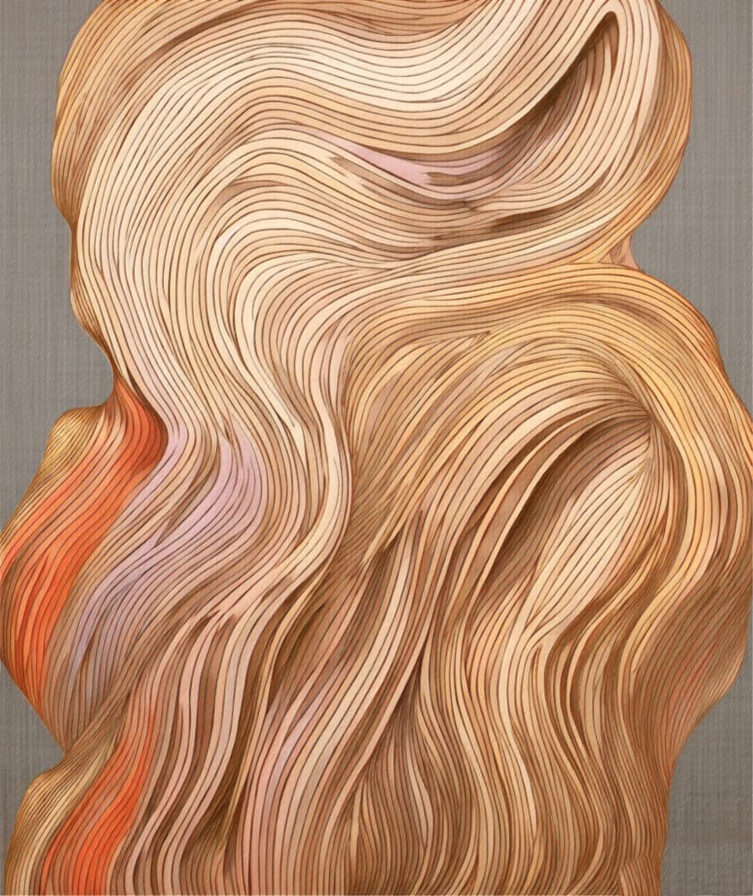 Flowing Blonde Waves by Alma — canvas wall art
