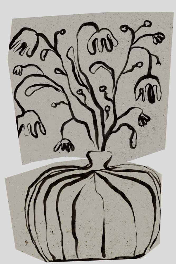 Bouquet On Concrete by Treechild — canvas wall art