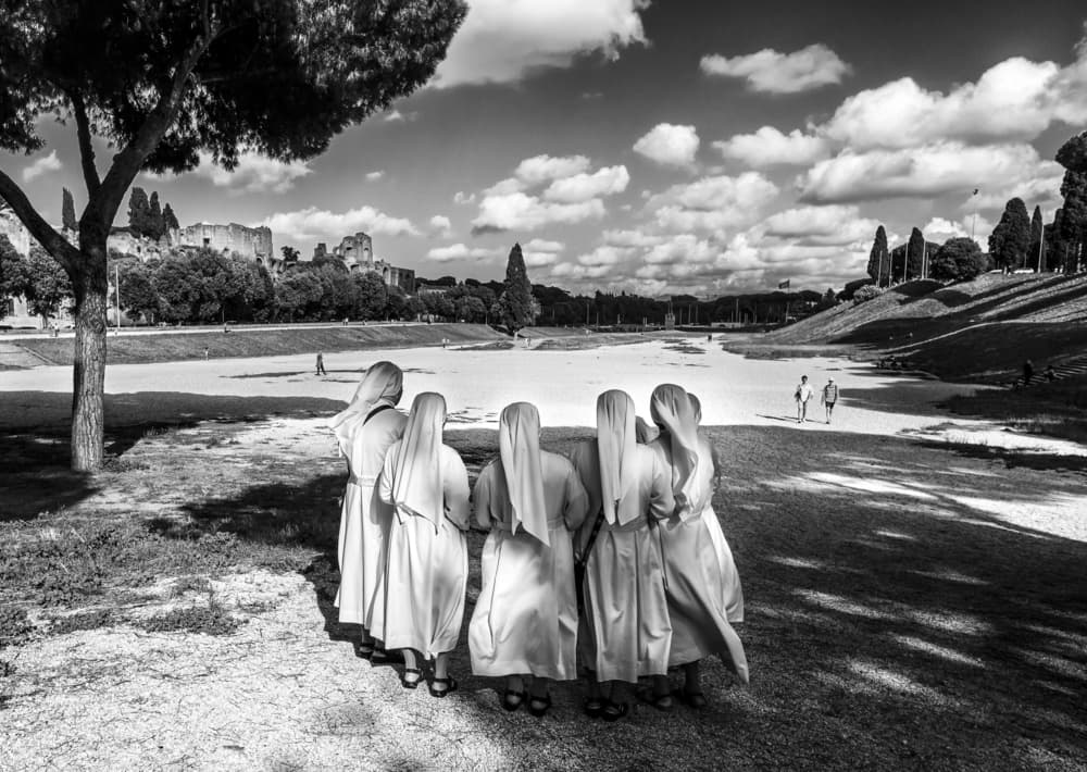 Nuns In Ancient Rome by Giuseppe Grimaldi — canvas wall art