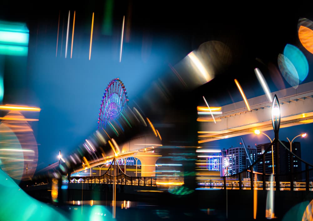 Dynamic City Night Lights by yuki ikuta — canvas wall art