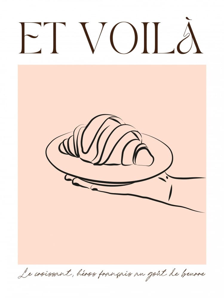 Et Voilà Croissant by Ohkimiko — canvas wall art
