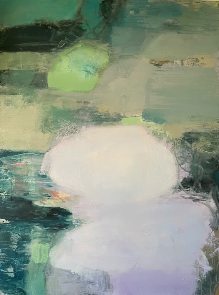 Abstract Green Serenity by Julia Purinton — canvas wall art