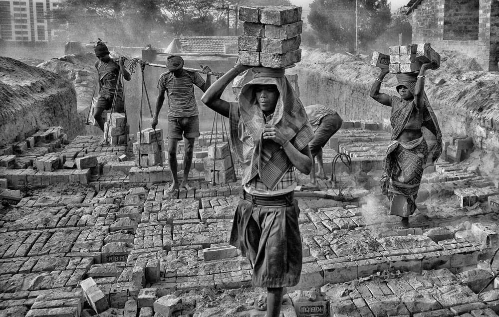 Manual Brickyard Labor by Avishek Das — canvas wall art