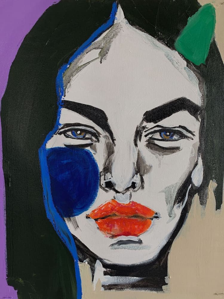Bold Gaze Portrait by Ana Sneeringer — canvas wall art