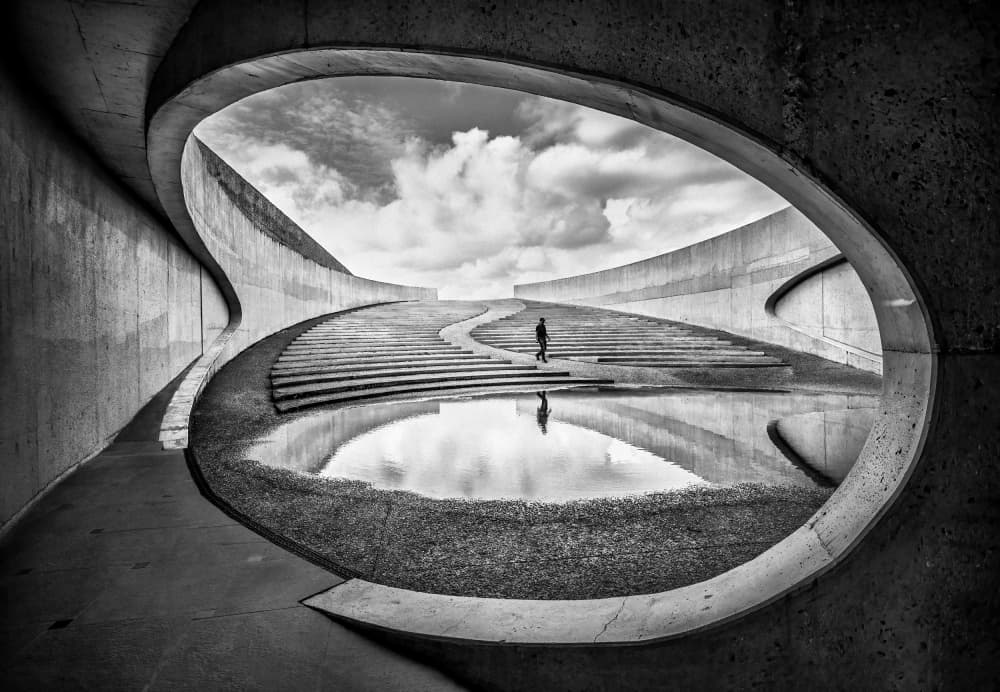 Concrete Curves Reflection by Marc van Oostrum — canvas wall art