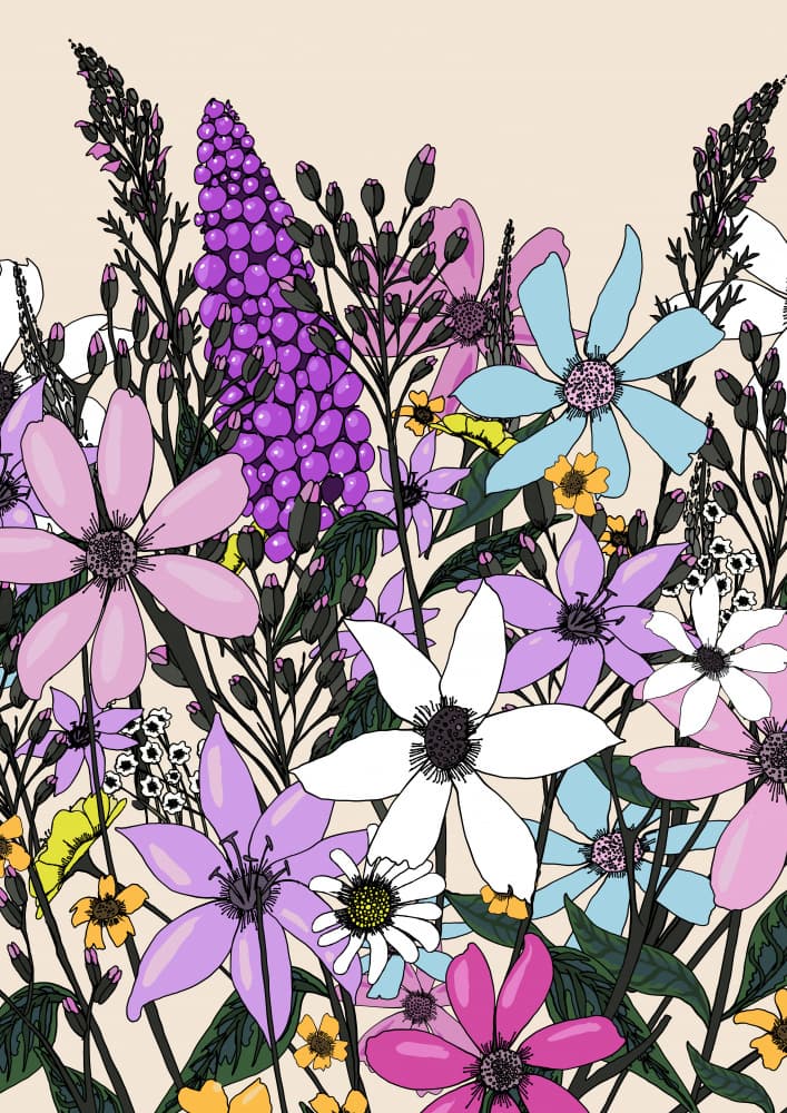 Colorful Meadow Flowers by Nicholas — canvas wall art