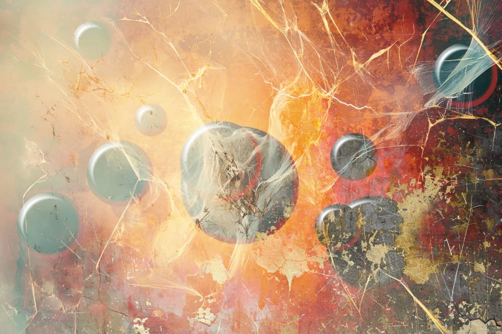 Cosmic Spheres Abstract Texture by Rafal Kulik — canvas wall art