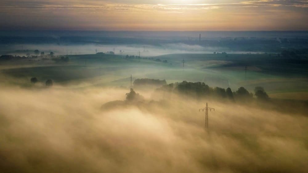 Misty Golden Sunrise by Rainer Inderst — canvas wall art