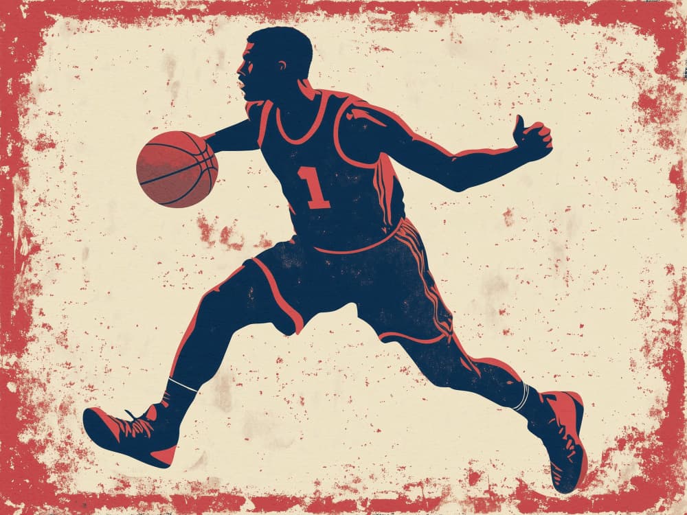 Vintage Basketball Dribble by Pictufy Studio IV — canvas wall art