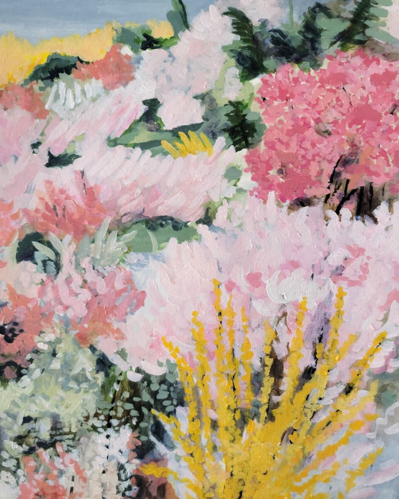 Vibrant Floral Garden by Claire Whitehead — canvas wall art
