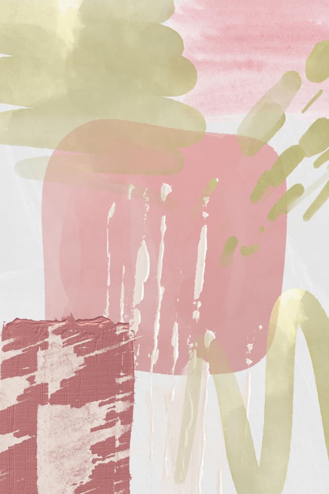Blush Green Abstract Layers by Sally Ann Moss — canvas wall art