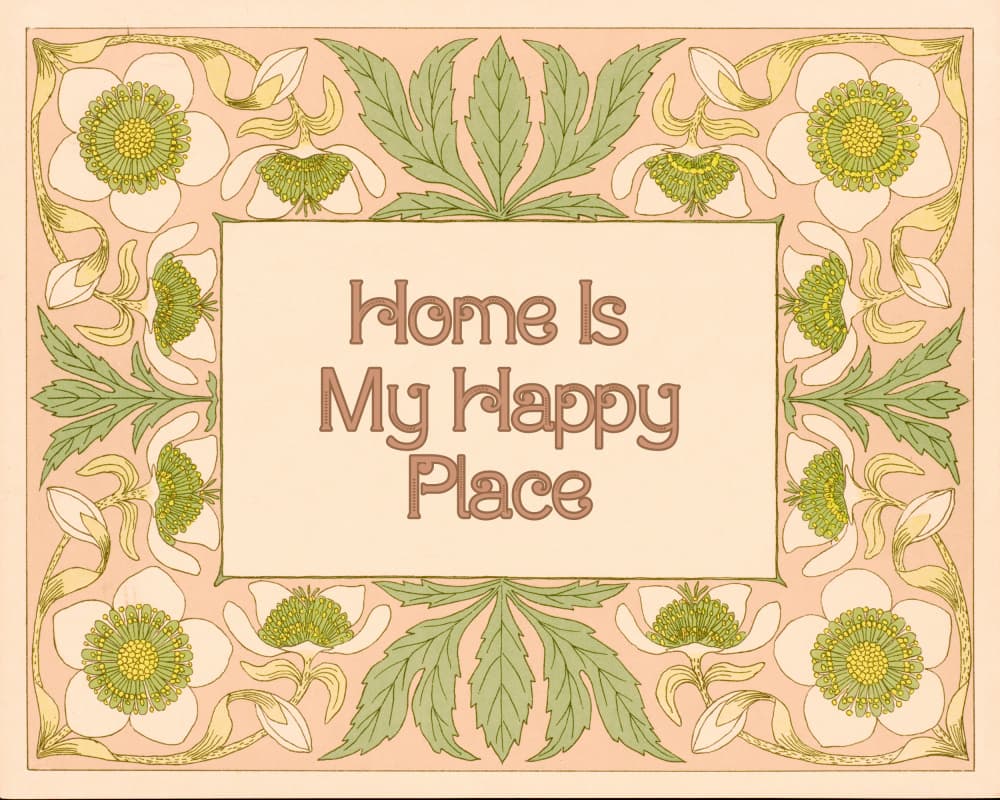Home Is My Happy Place by Wild Violets — canvas wall art