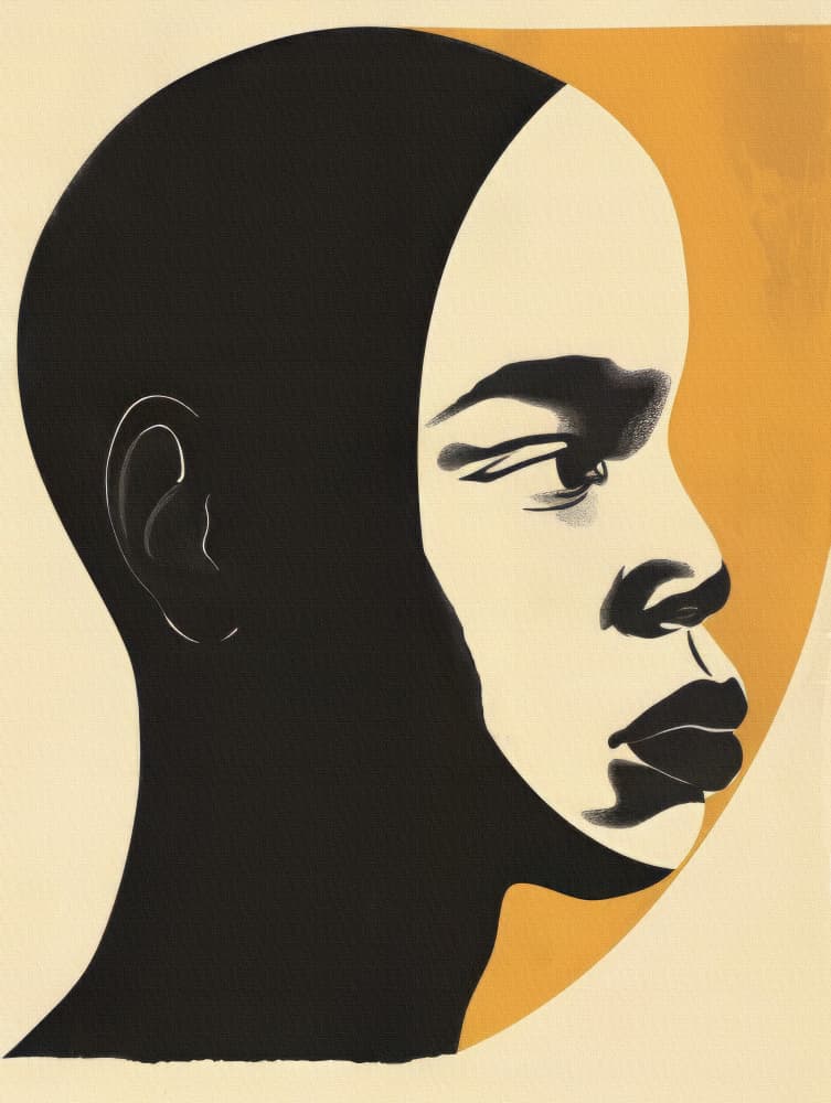 Bold Profile Contrast by Bilge Paksoylu — canvas wall art