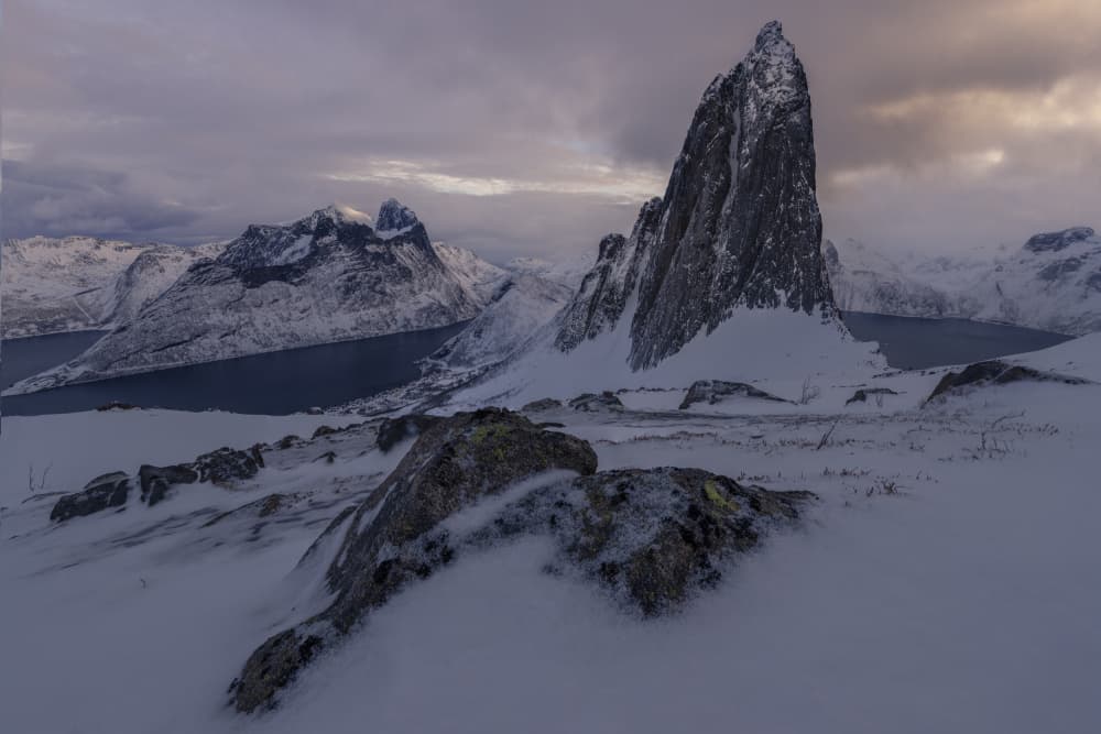 Winter Fjord Peaks by Nina Pauli — canvas wall art