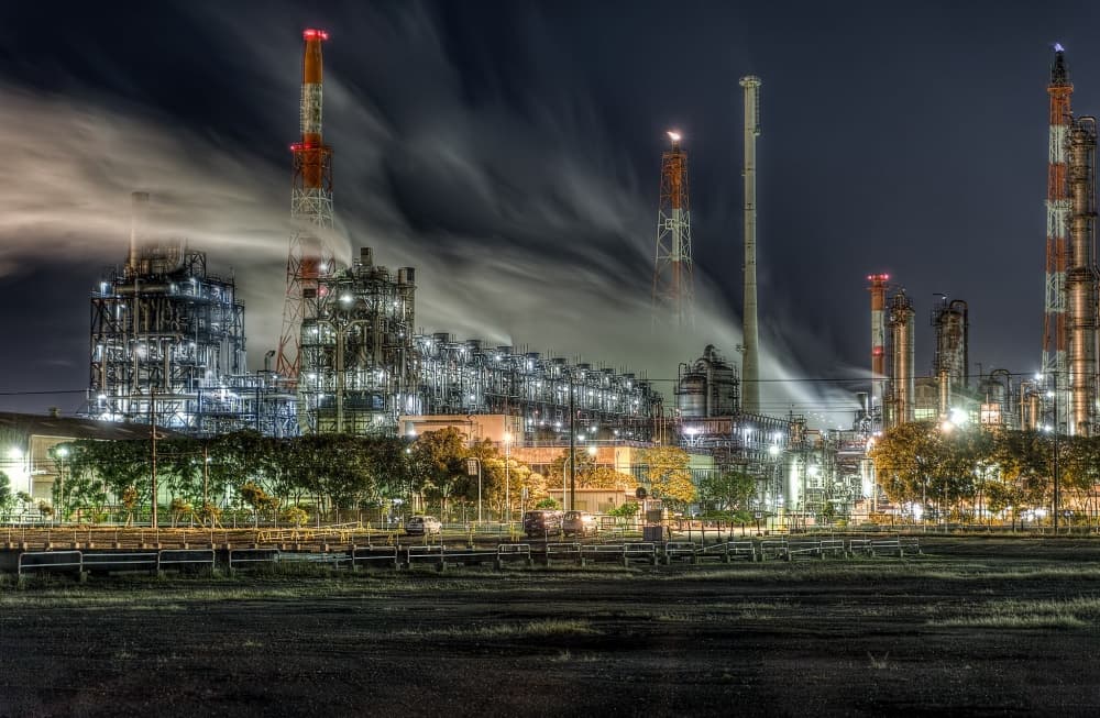 Industrial Night Glow by Tomoshi Hara — canvas wall art