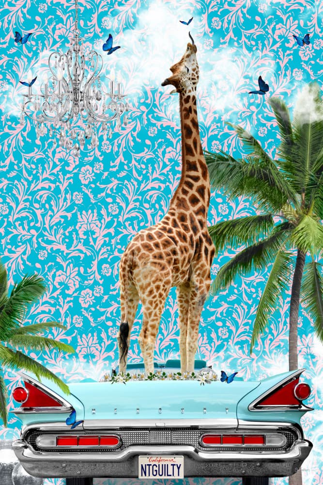 Tropical Giraffe Luxury Ride by Sue Skellern — canvas wall art