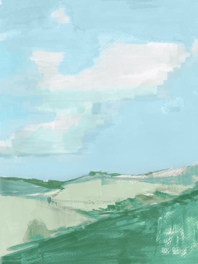 Serene Green Hills by cartissi — canvas wall art