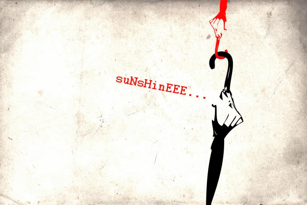 Red Hand Umbrella Quote by Rafal Kulik — canvas wall art