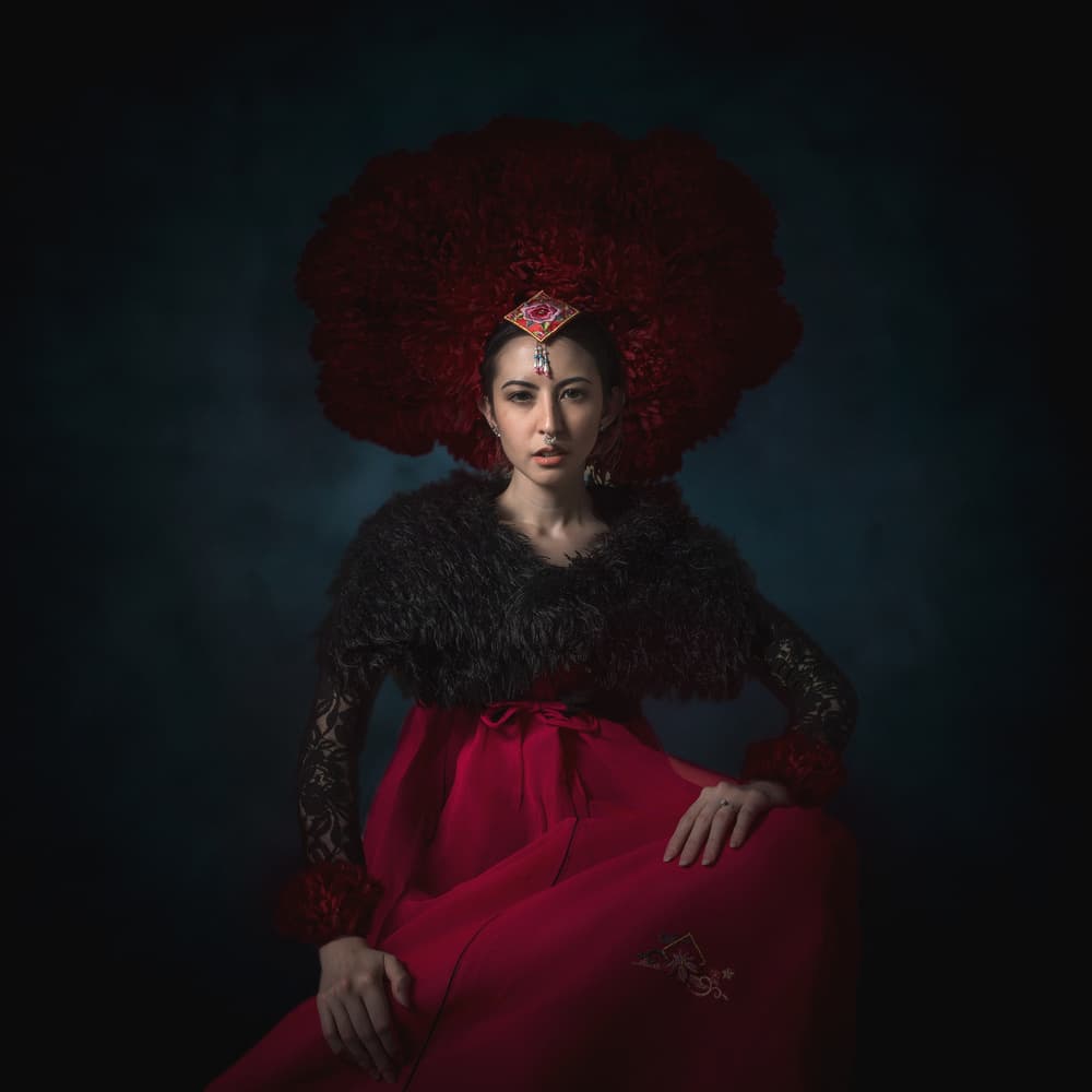 Regal Woman in Red by hardibudi — canvas wall art