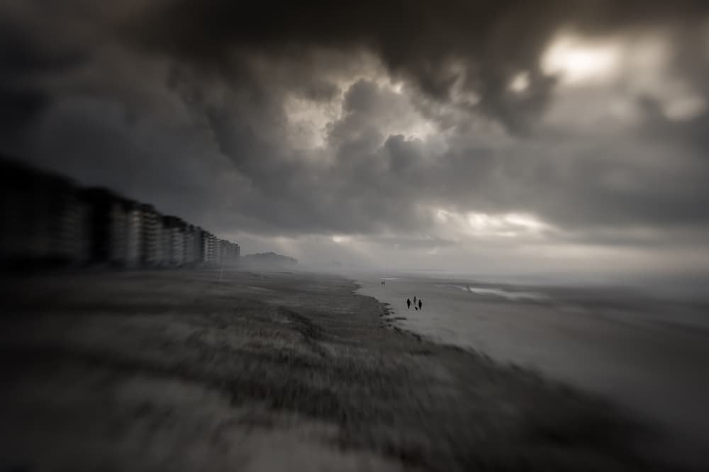 Coastal Storm Walk by Hilde Ghesquiere — canvas wall art