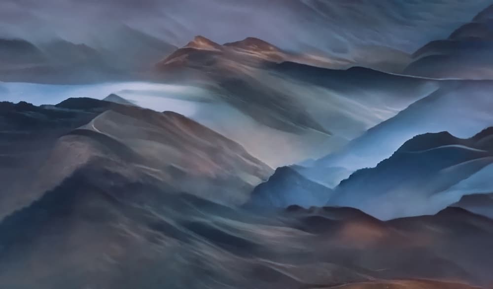 Misty Mountain Layers by Robin Wechsler — canvas wall art