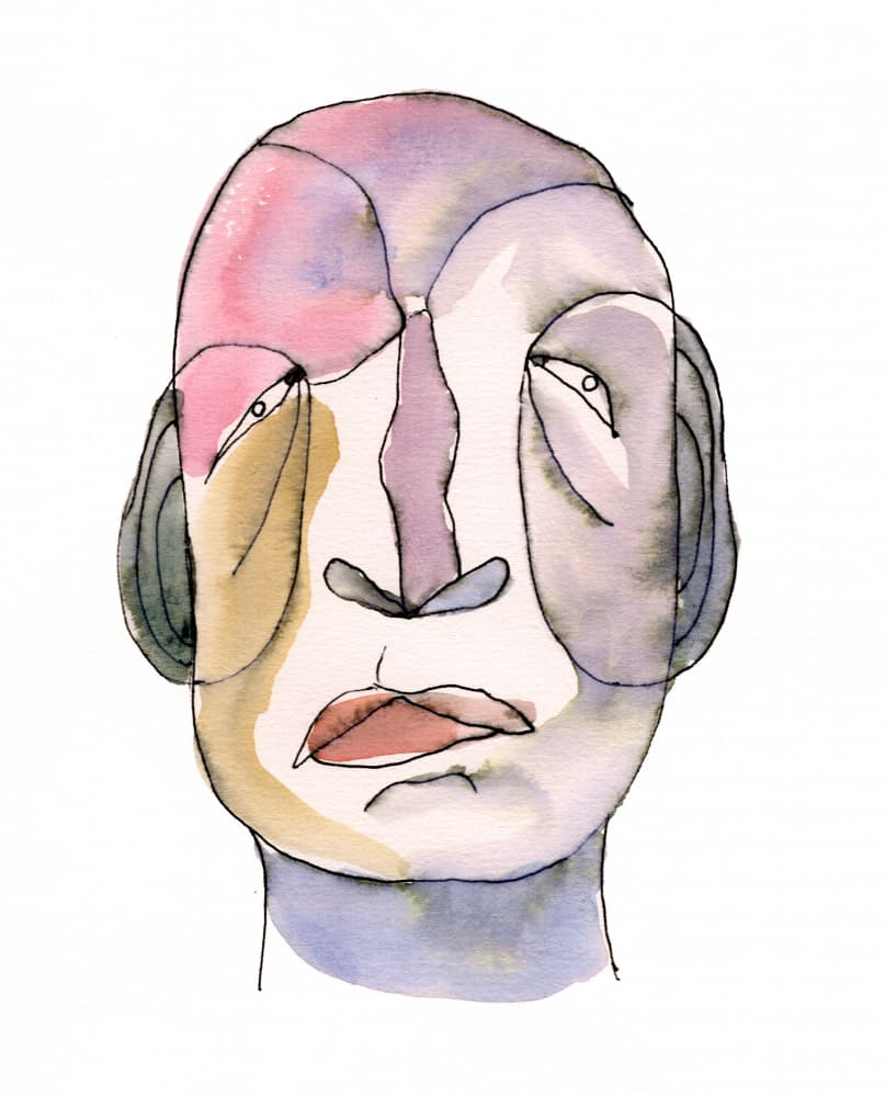 Abstract Pensive Face by Wildemar Doomgriever — canvas wall art
