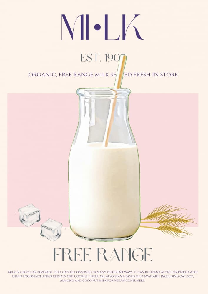 Free Range Milk Bottle by Nazma Khokhar — canvas wall art