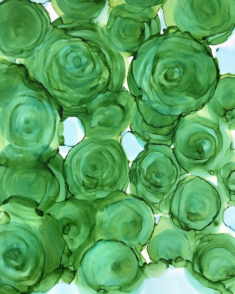 Organic Green Swirls by Tara Mann — canvas wall art