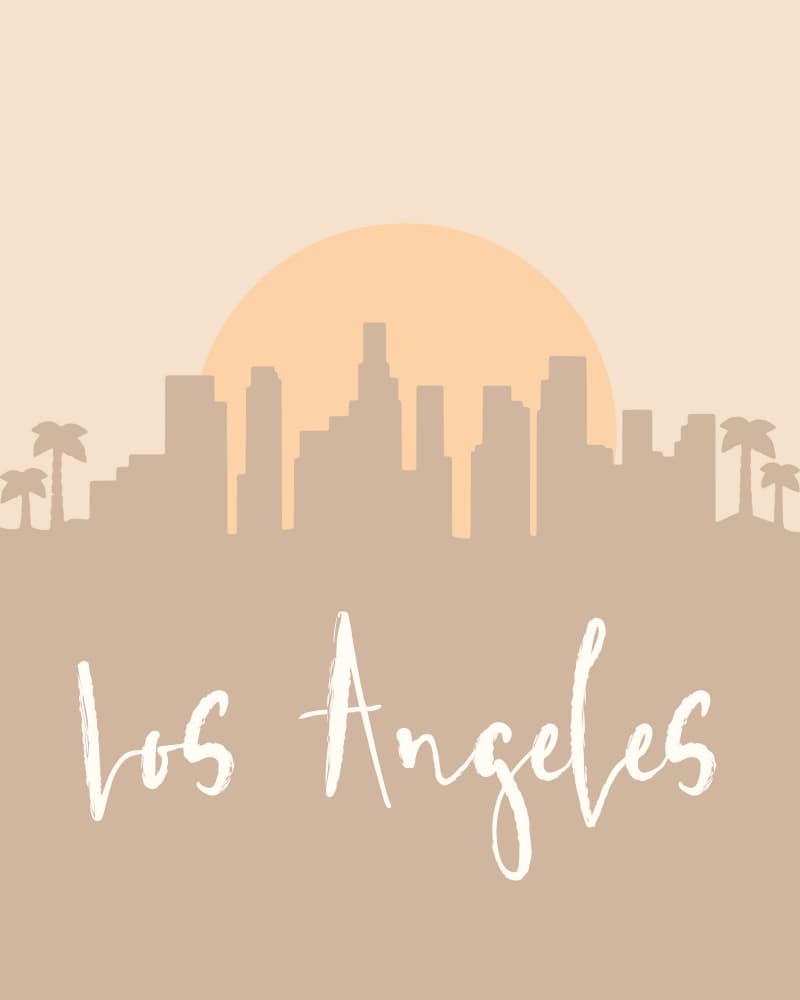 Los Angeles Sunset Skyline by Emiliano Deificus — canvas wall art