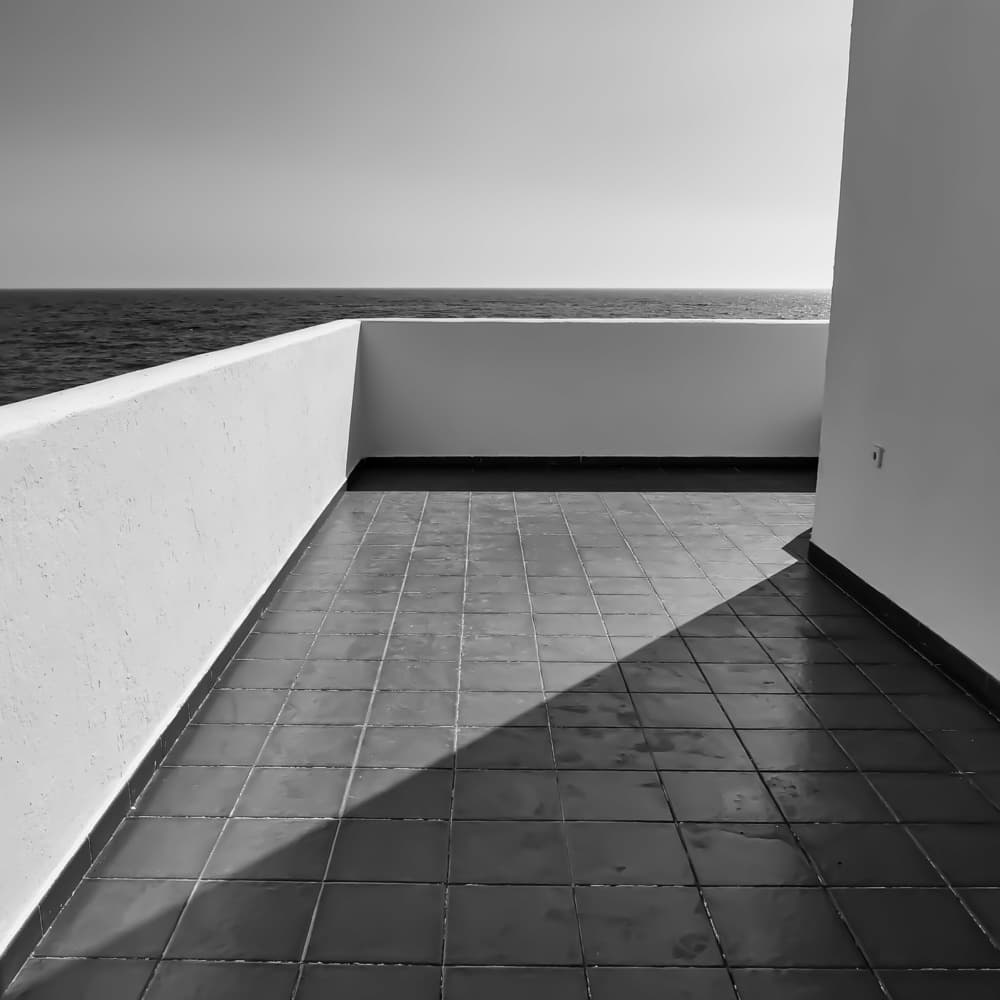 Minimalist Ocean Balcony by Markus Auerbach — canvas wall art
