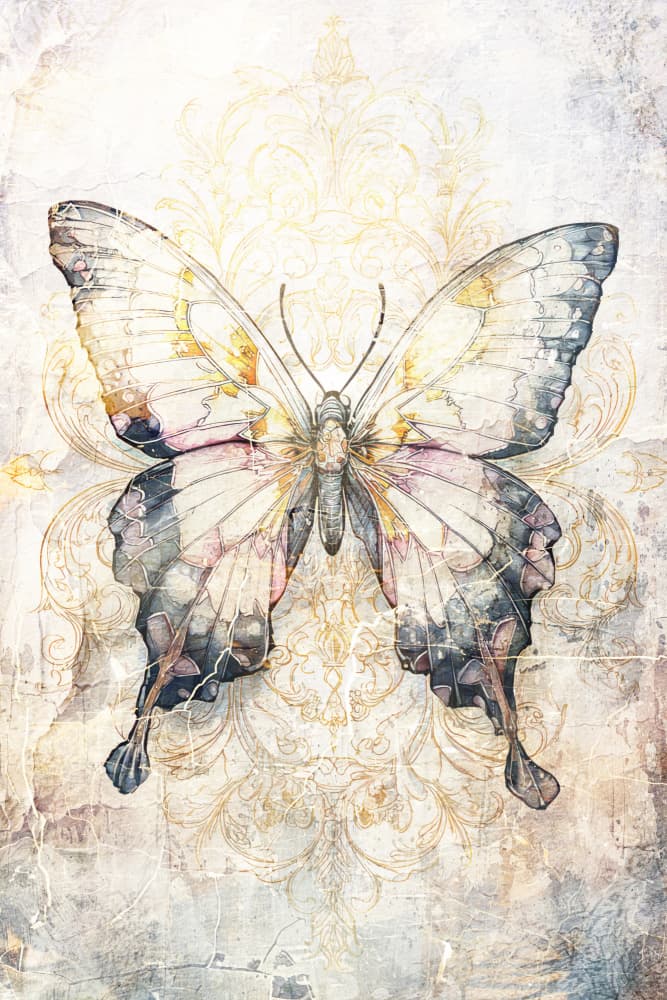 Vintage Golden Butterfly by Rafal Kulik — canvas wall art
