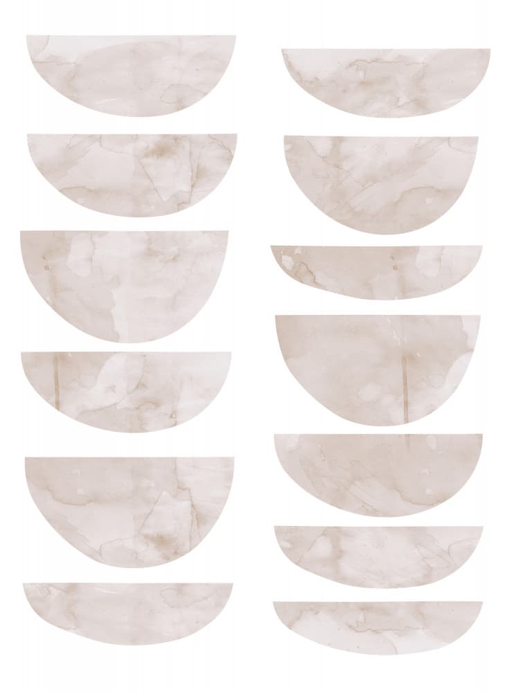 Neutral Marble Half Circles by Vitor Costa — canvas wall art