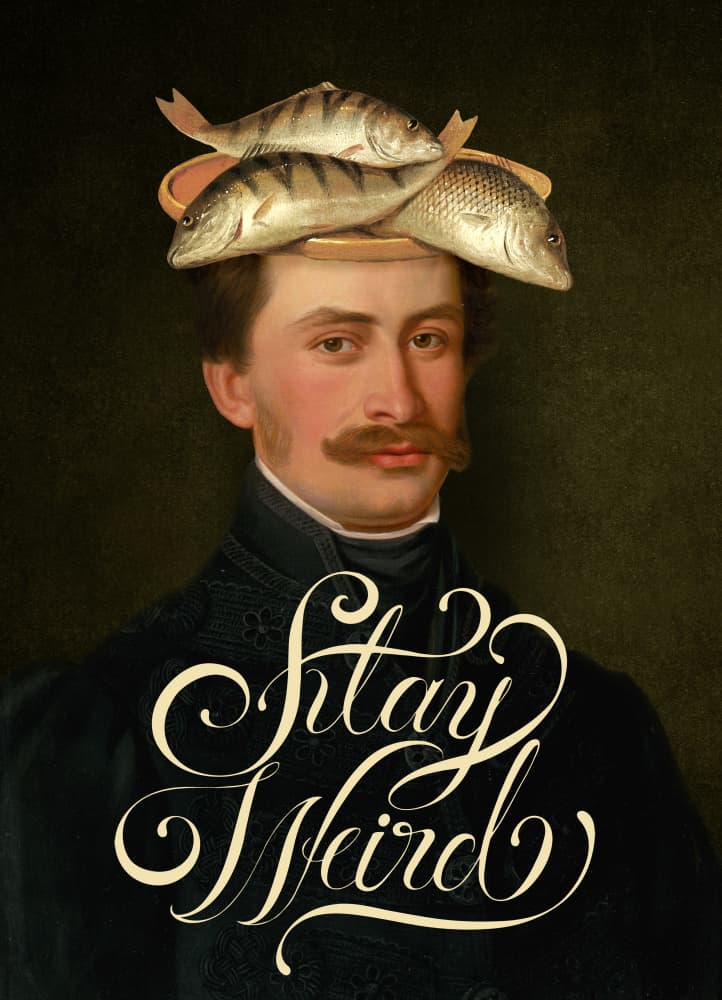 Stay Weird Fish Portrait by Marja van den Hurk — canvas wall art