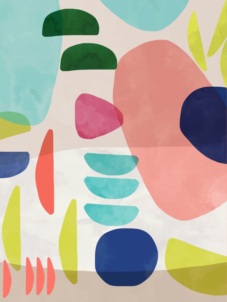 Colorful Organic Shapes by Ninola Design — canvas wall art