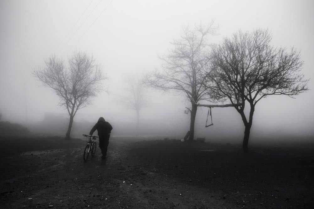 Misty Winter Morning by durmusceylan — canvas wall art