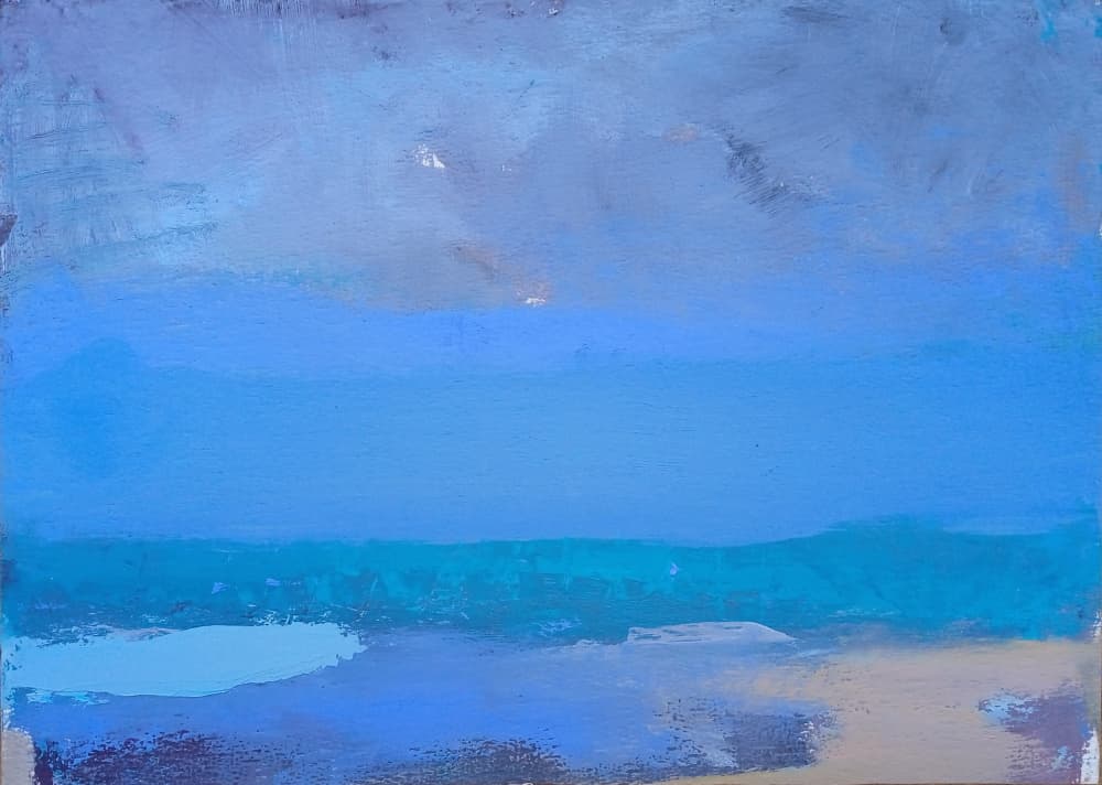 Blue Horizon Abstract by Elena Shraibman — canvas wall art