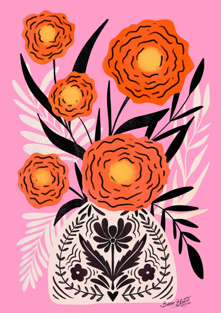 Vibrant Floral Arrangement by Baroo Bloom — canvas wall art