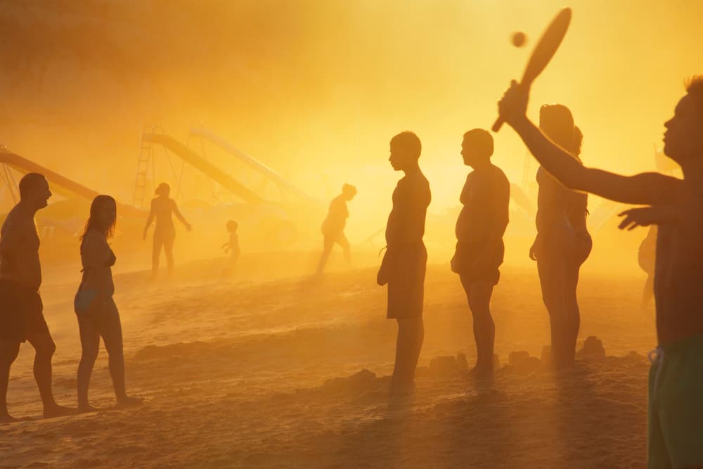 Golden Hour Beach Play by Nuno Borges — canvas wall art