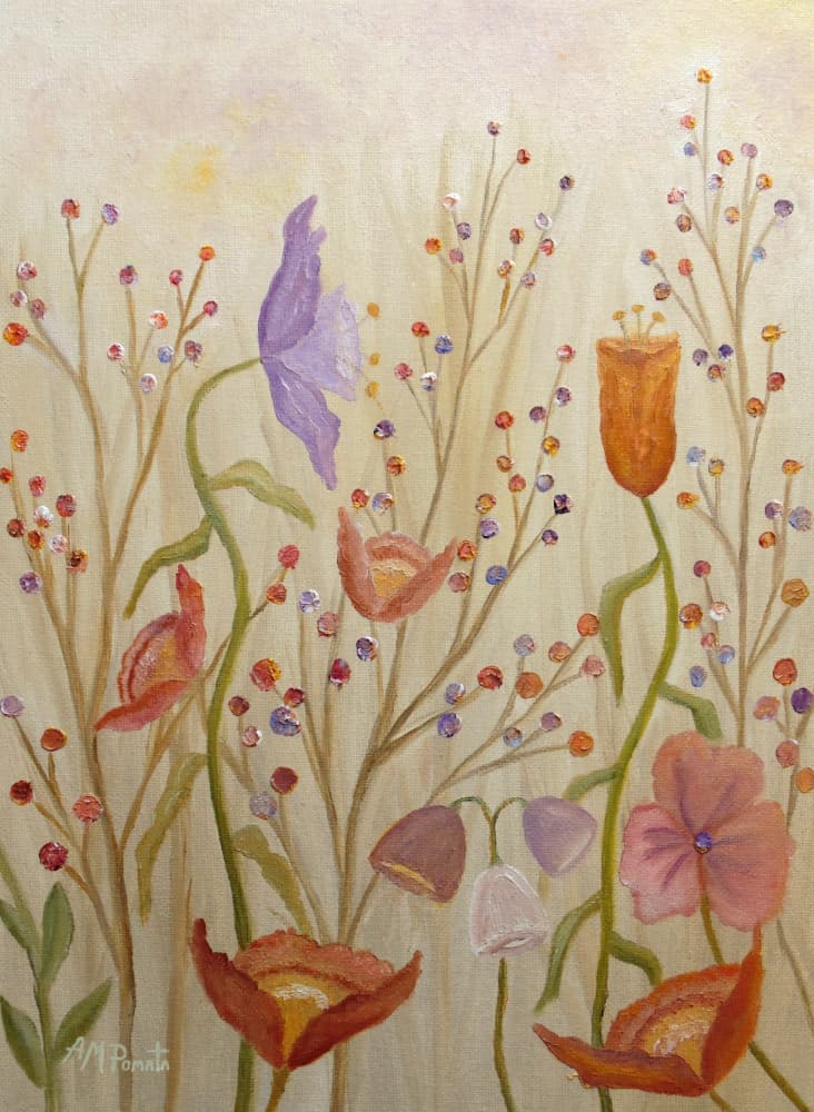 Whimsical Flower Field by Angeles M. Pomata — canvas wall art