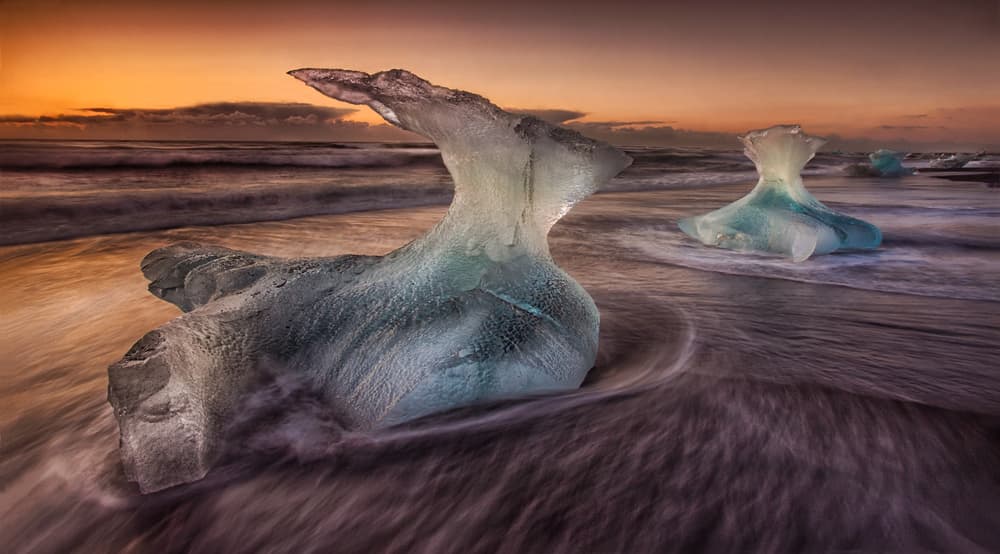Golden Hour Ice Beach by Peter Svoboda MQEP — canvas wall art