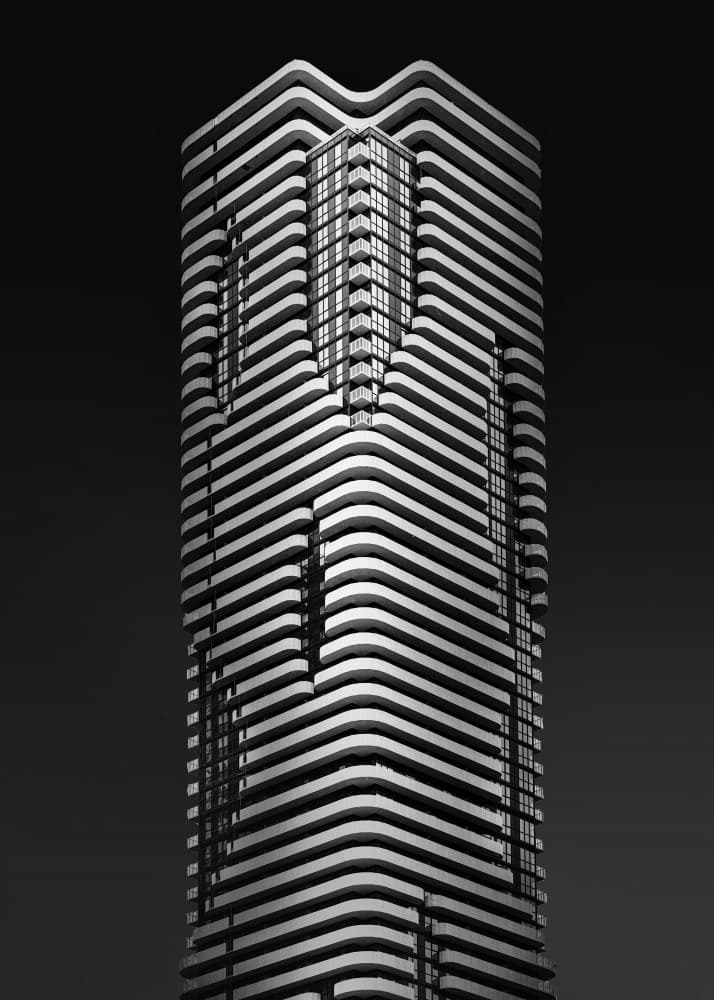 Modern Wavy Skyscraper by Louie Luo — canvas wall art