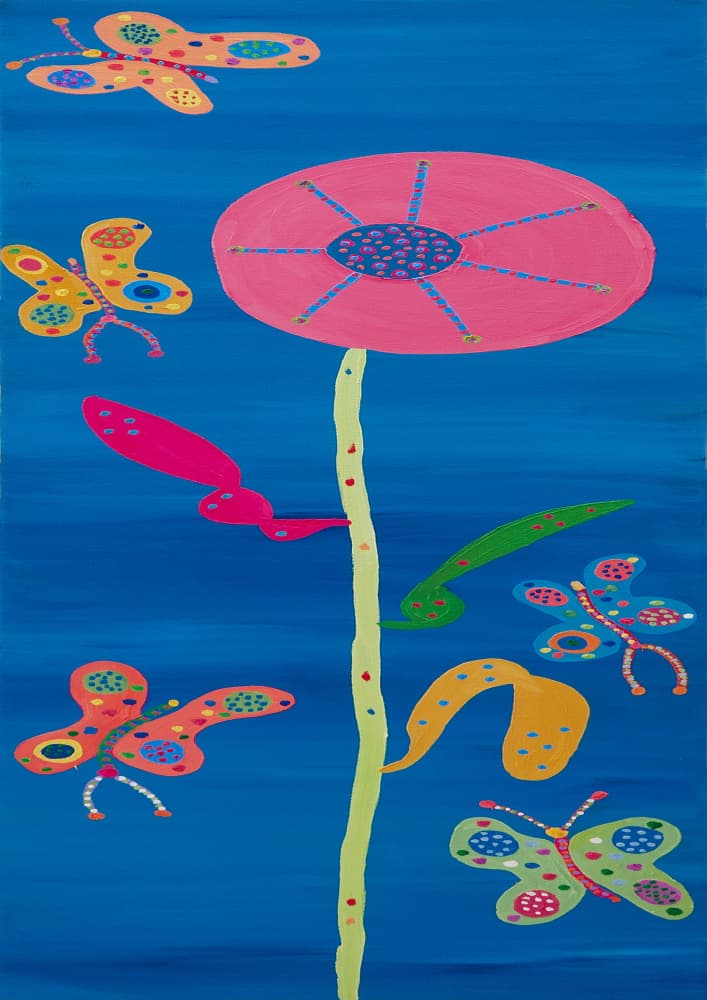 Whimsical Flower Butterflies by Helen Joynson — canvas wall art