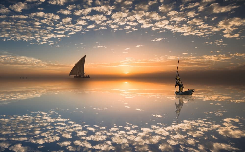 Serene Sunset Reflections by Isam Telhami — canvas wall art